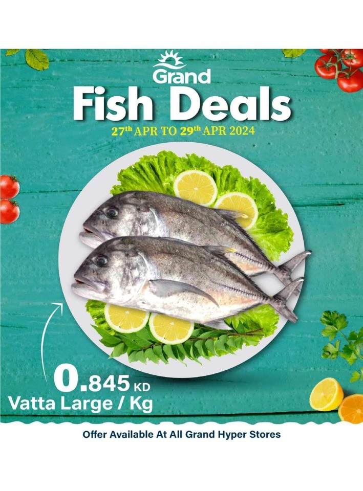 Grand Hyper Fish Deals 27 to 29 April 2024 | Kuwait Offers