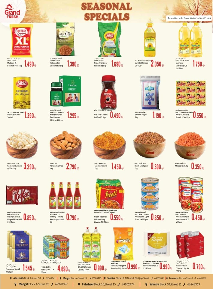 Grand Fresh Seasonal Specials