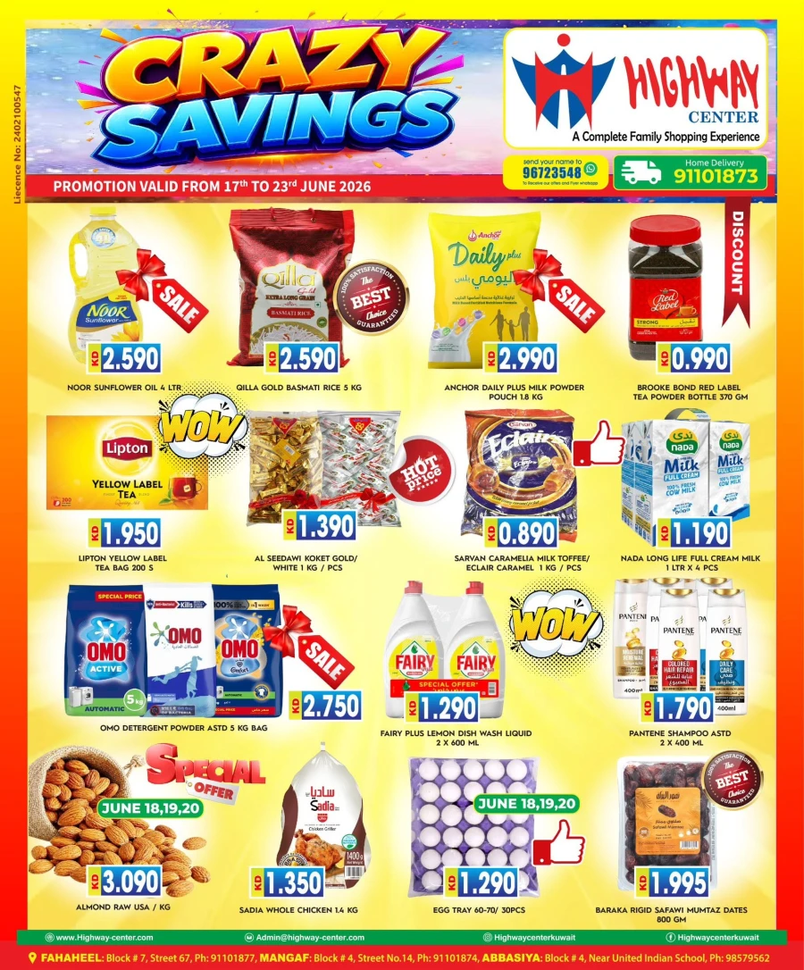 Highway Center Crazy Savings Offer